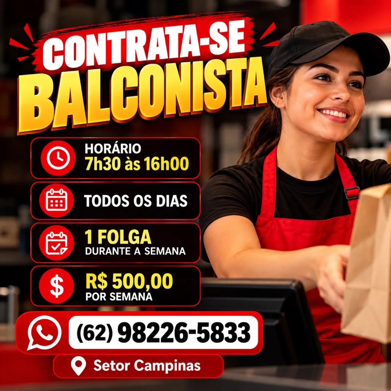 Vaga para Balconista Campinas