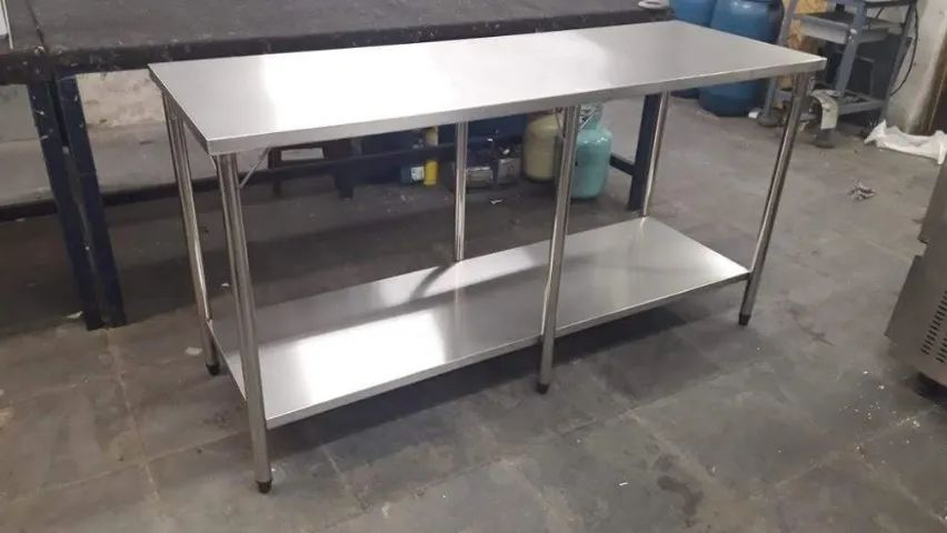 bancadas para manuseio e preparo de alimentos em inox  - Foto 5