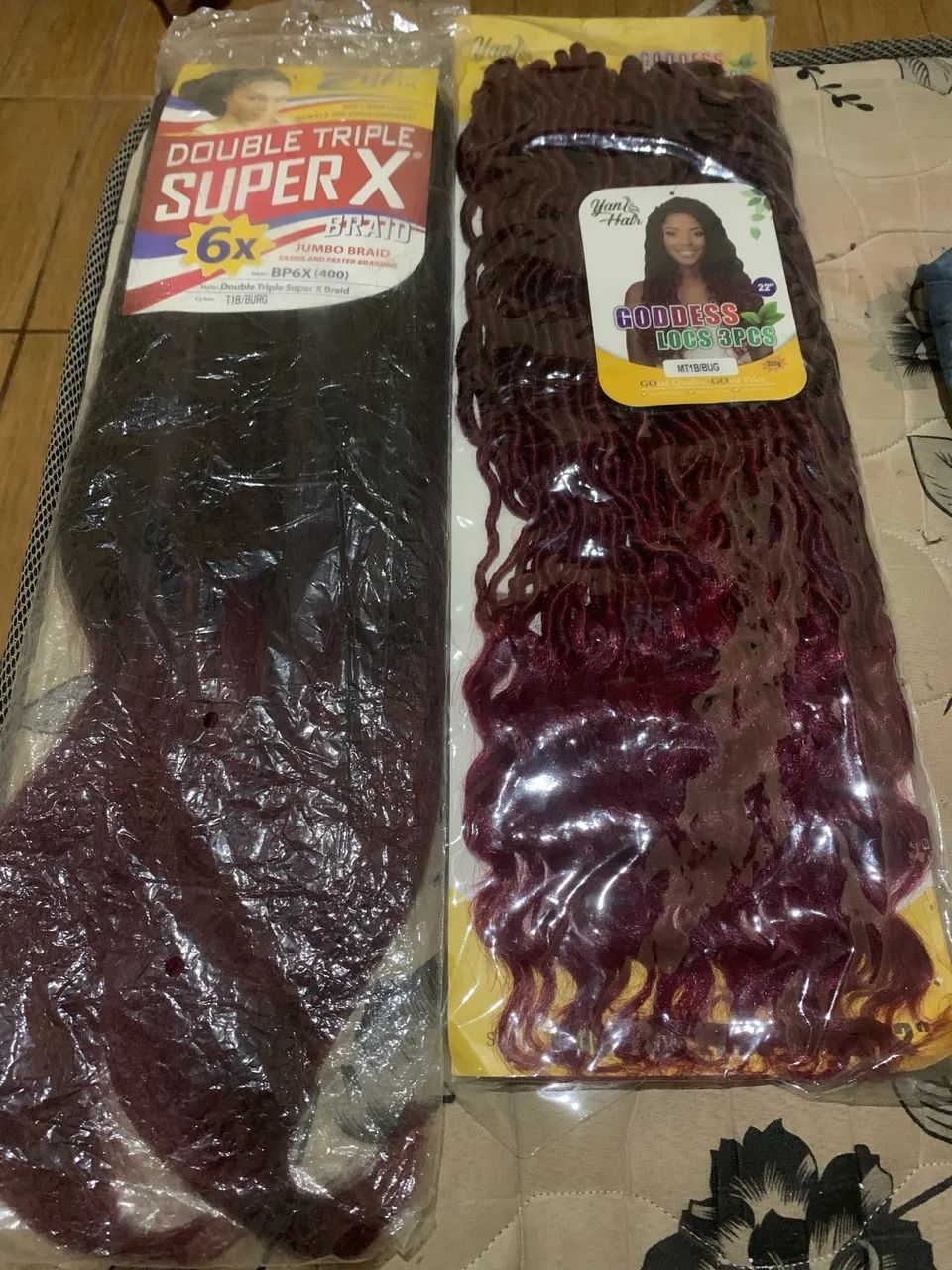 Jumbo Braid e locs 3pcs vermelhos 