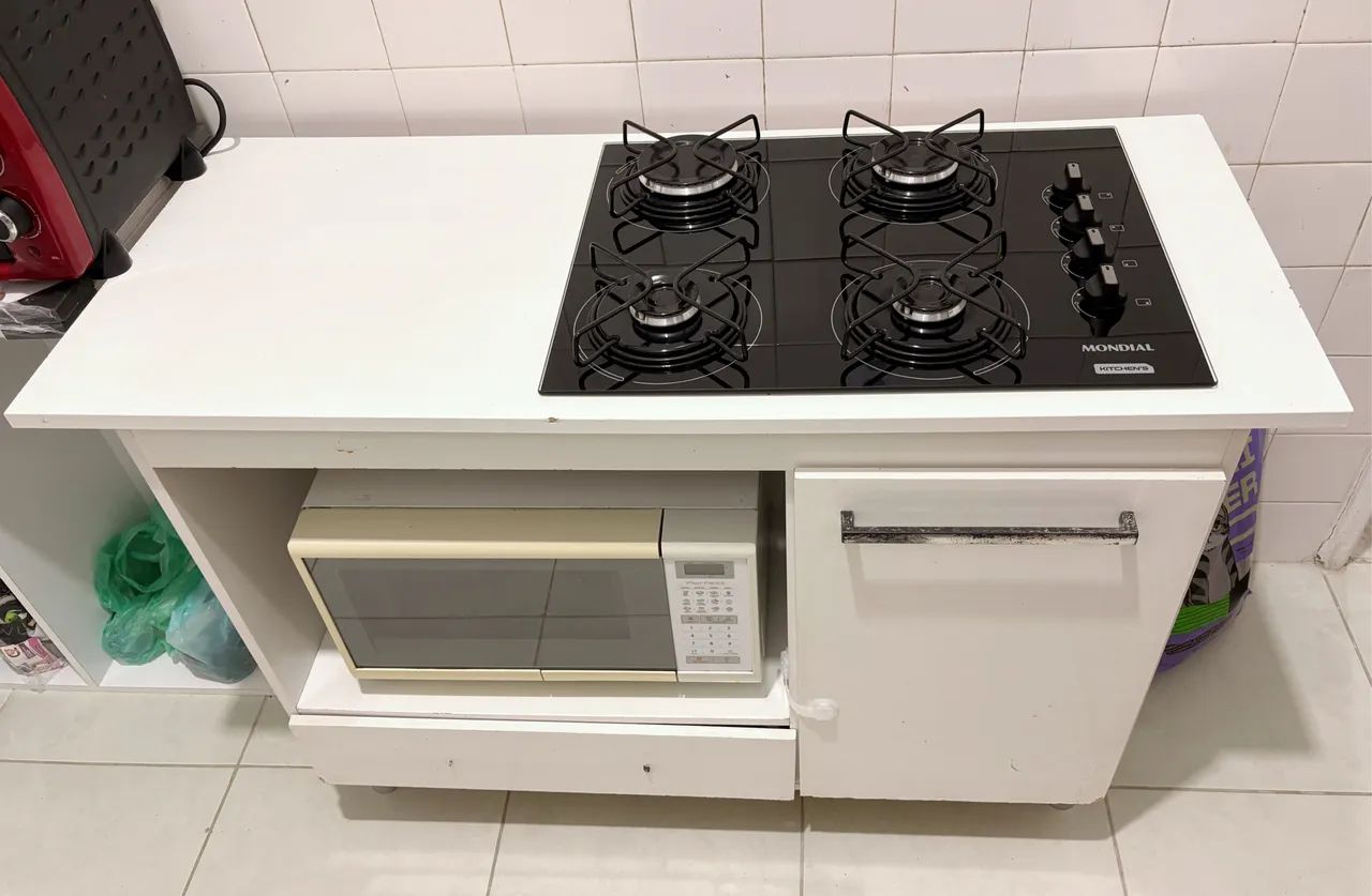 Coocktop a gás com bancada branca  - Foto 2