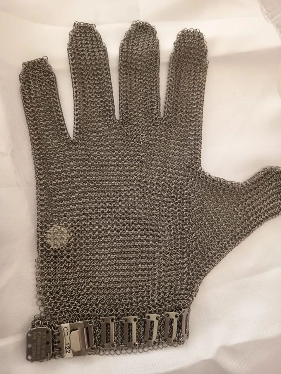 Luva antico corte malha de aço inoxidável cora de aço entrelaçados 