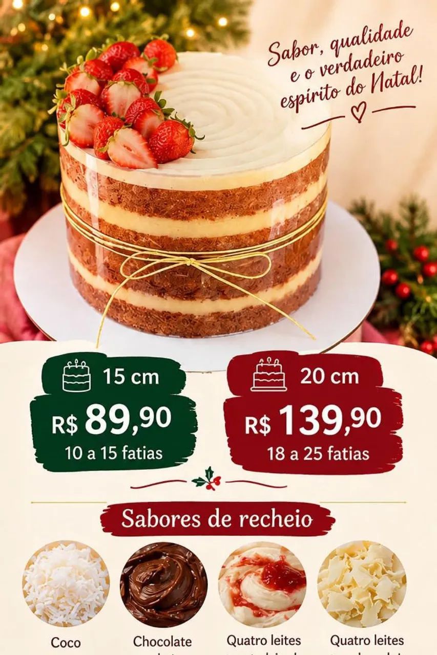 Bolo Naked cake e travessa natalina  - Foto 2