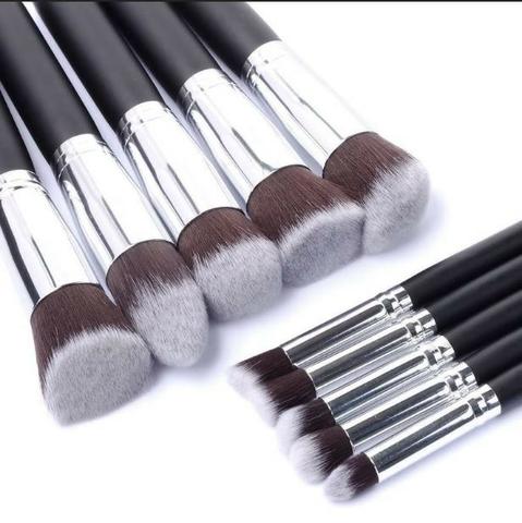 Pincel Para Maquiagem Kit 10 Pçs Kabuki Pronta Entrega