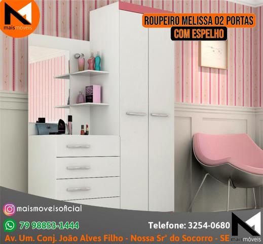 Roupeiro Melissa 02 portas, com Espelho