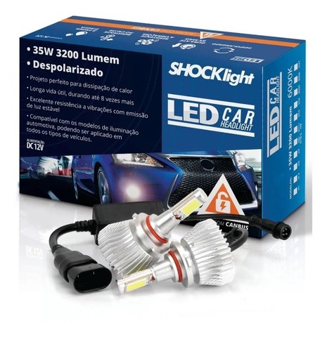 Kit Lâmpada Super Led H7 2d 6000k 12v 24v