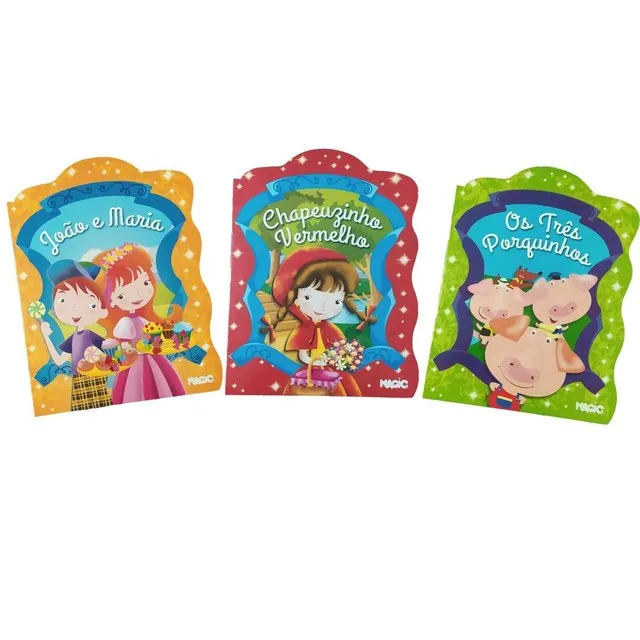 Livros Infantil Kit 03 Contos Clássicos Os três Porquinhos, Chapeu vermelho e João e Maria