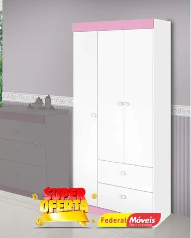 Guarda Roupa Infantil 3 Portas 2 Gavetas Super Lindo Fazemos Entrega