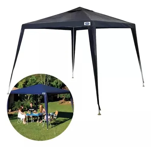 Tenda Gazebo Mor Ráfia Azul, 3m x 3m