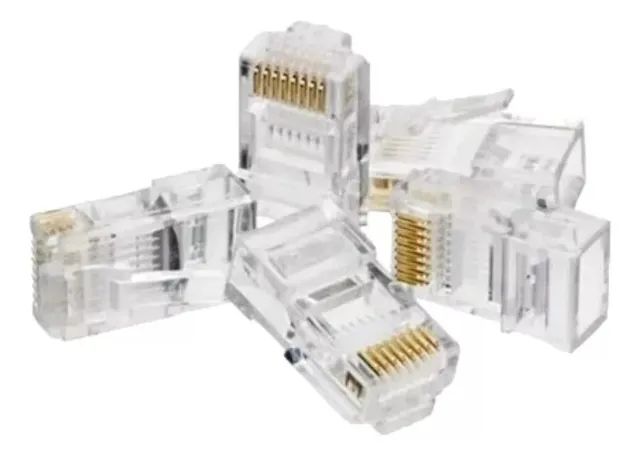 Kit 100 Conector Rj45 Cabo Rede Lan Plug Blindado Cat5e - Foto 3