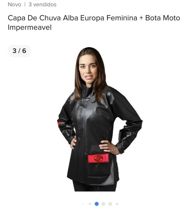 Capa impermeável Alba TAM P + bota 38 preta - Foto 2