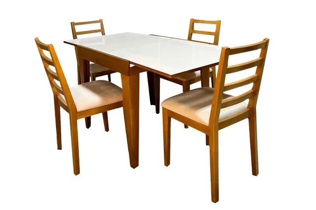 Mesa extensível Madeira Maciça com 4 Cadeiras rf6 - Foto 2