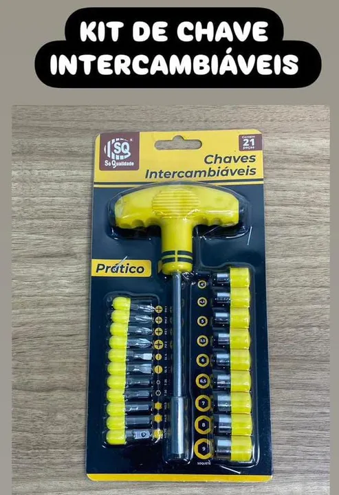 Kit de Chaves Intercambiáveis 21 Peças