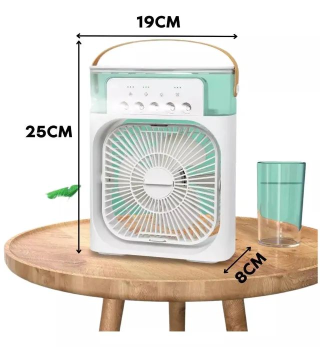Ventilador Umidificador Climatizador Portátil Ar Água Led Usb De Mesa - Foto 4
