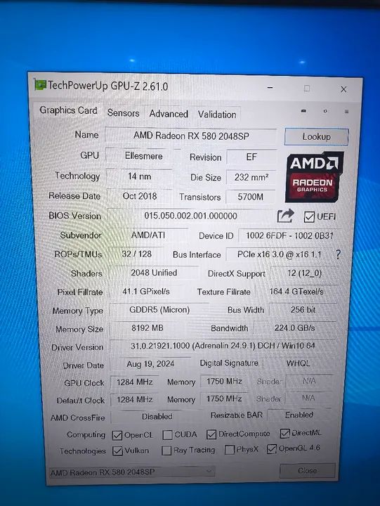 Placa de vídeo RX 580 8GB GDDR5 2048SP - Foto 6