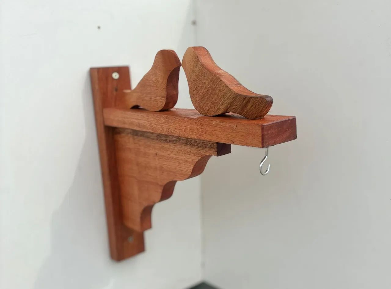 Suporte de Parede para Vaso de Planta em Madeira - Foto 3