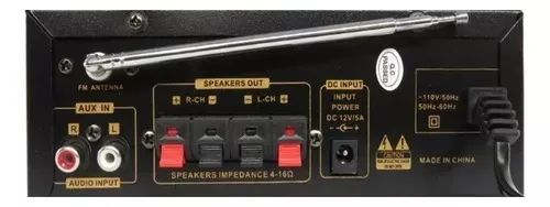 Mini Amplificador Som Audio Bluetooth Usb Mp3 Fm Karaoke Cor Dourado - Loja Natan Abreu  - Foto 4