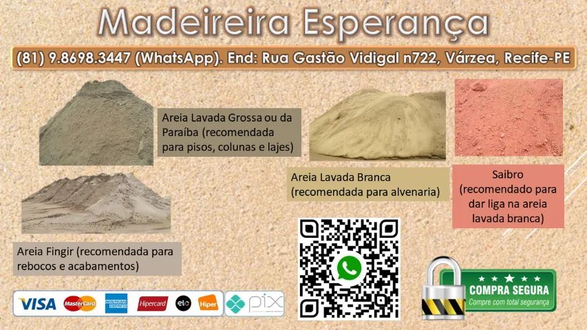 Areia para construção em geral