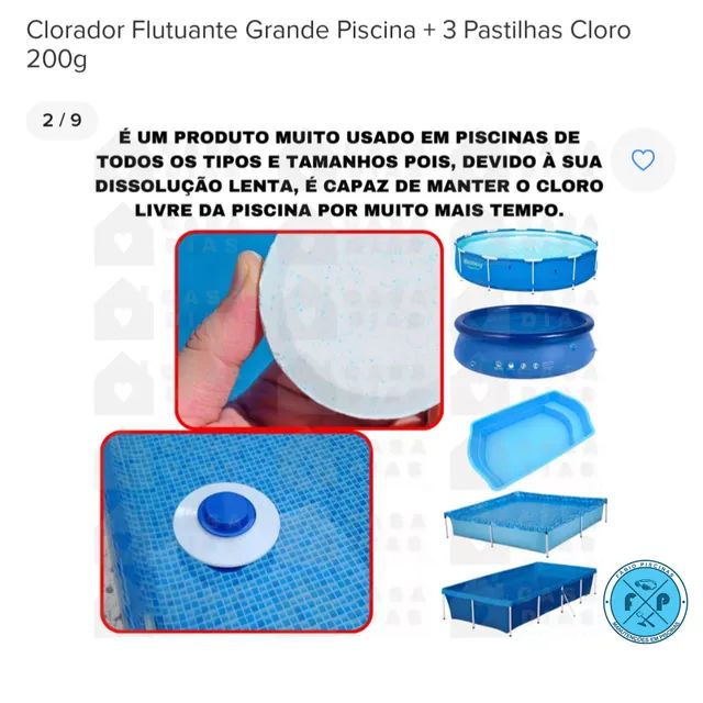 FLUTUADOR MARGARIDA COM TRES PASTILHAS ULTRACLOR  - Foto 2