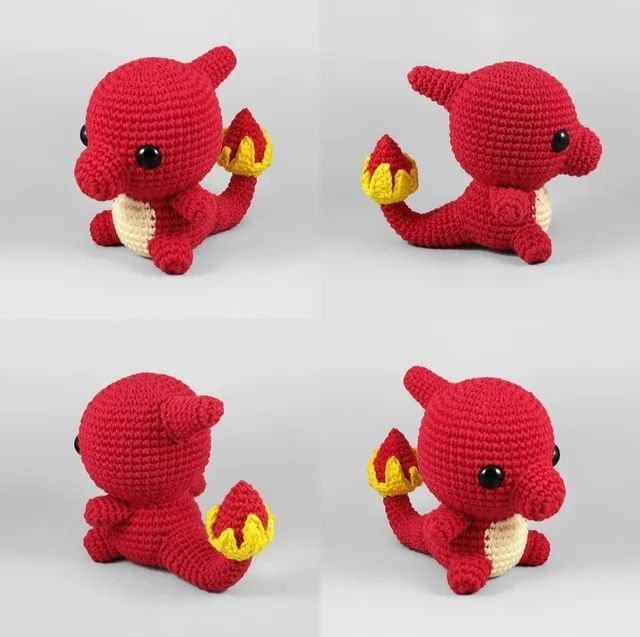 Charmander, Charmeleon e Charizard Amigurumi Crochê  - Foto 3