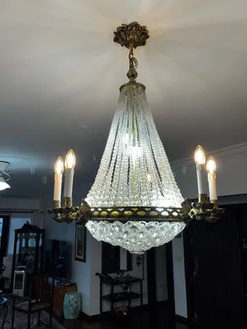 Lustre Candelabro Antigo Cristal Imperial - Foto 3