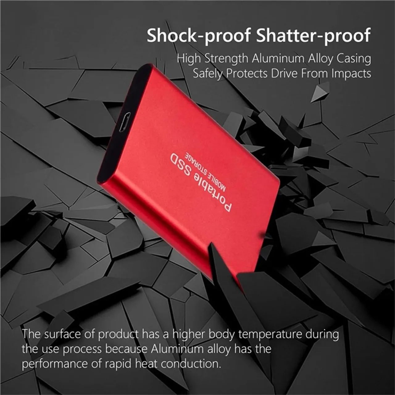 Disco rígido externo portátil USB 3.1, 1TB-16TB, alta velocidade, à prova de choque. - Foto 6