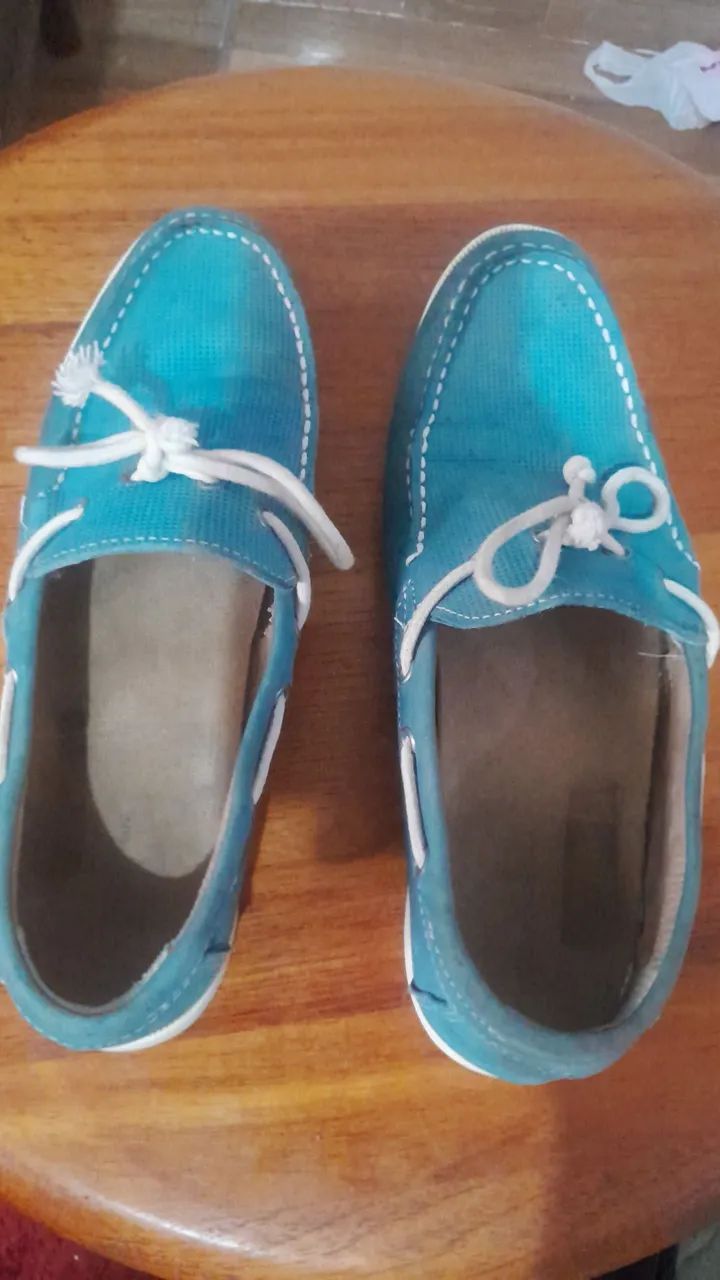 Sapatos  de Couro Azul - Foto 3