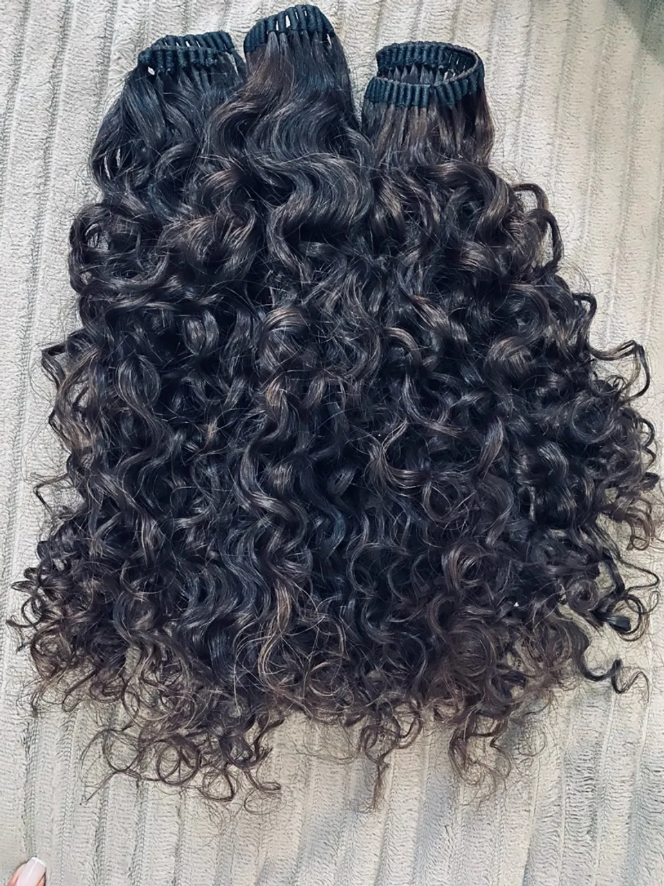 Extensão de cabelo cacheado natural