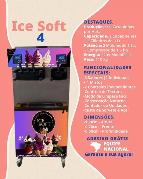 Máquinas de sorvete expresso e de Açaí  - Foto 4