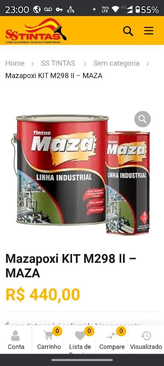 Kit Tinta Mazapoxi M298 II - MAZA