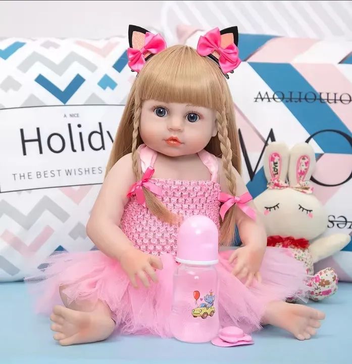 PROMOÇÃO, Boneca Bebê Reborn 48cm, corpo de silicone I   Gatinha loira - Foto 2