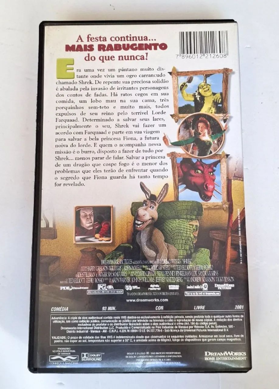 vhs shrek legendado dreamworks raridade - Foto 2