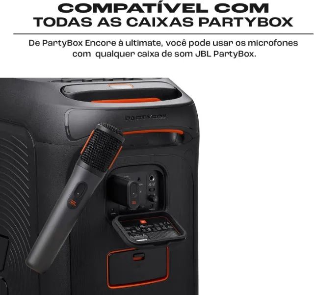JBL, Microfone Sem Fio, PartyBox Wireless Mic, Par com Receptor - Preto - Foto 2