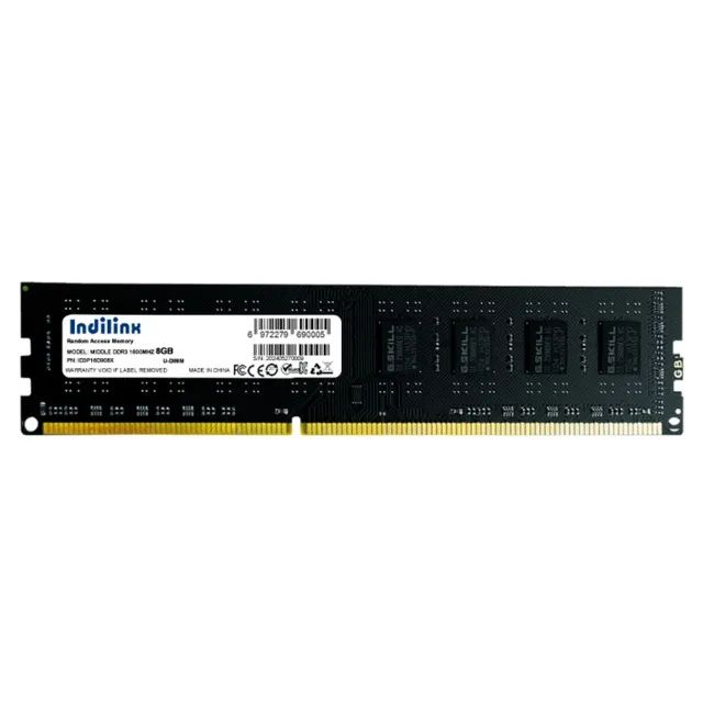 Memória RAM, DDR3, 8GB, 1600MHz, Desktop - INDILINX - Preto