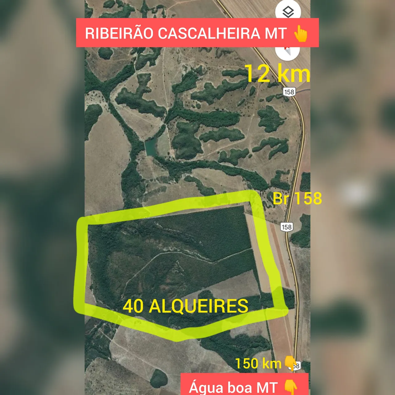 Fazenda em cascalheira MT 40 alqueires no asfalto