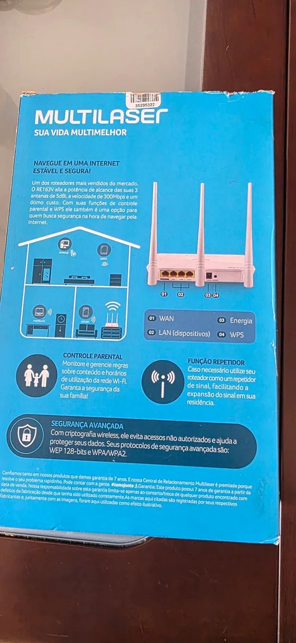 Roteador Wireless Multilaser 300Mbps RE163V - Novo! - Foto 3