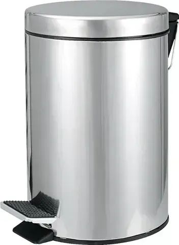 Lixeira Redonda, 3 litros, inox, cinza, Vonder