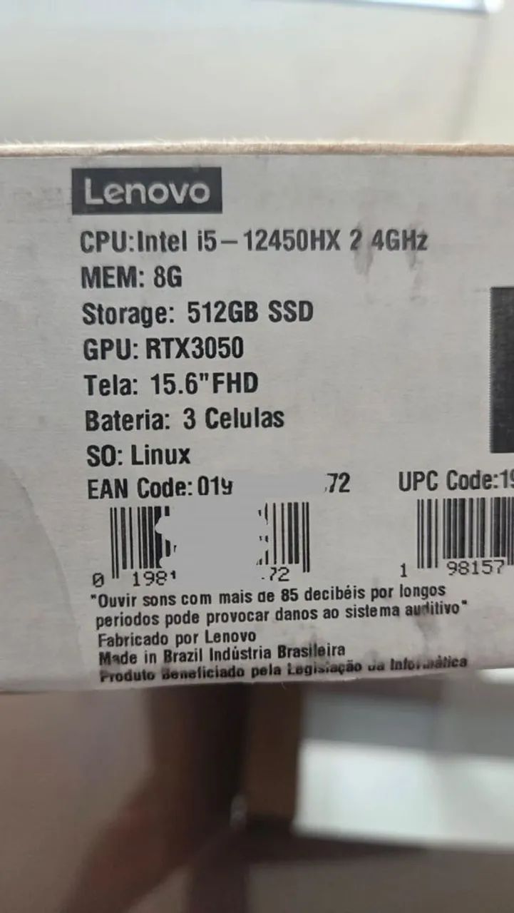 Novo, Lacrado!! Note Gamer - RTX 3050, 8gb ddr5, 144hz, intel i5 12450hx, SSD 512gb!Lenovo - Foto 2