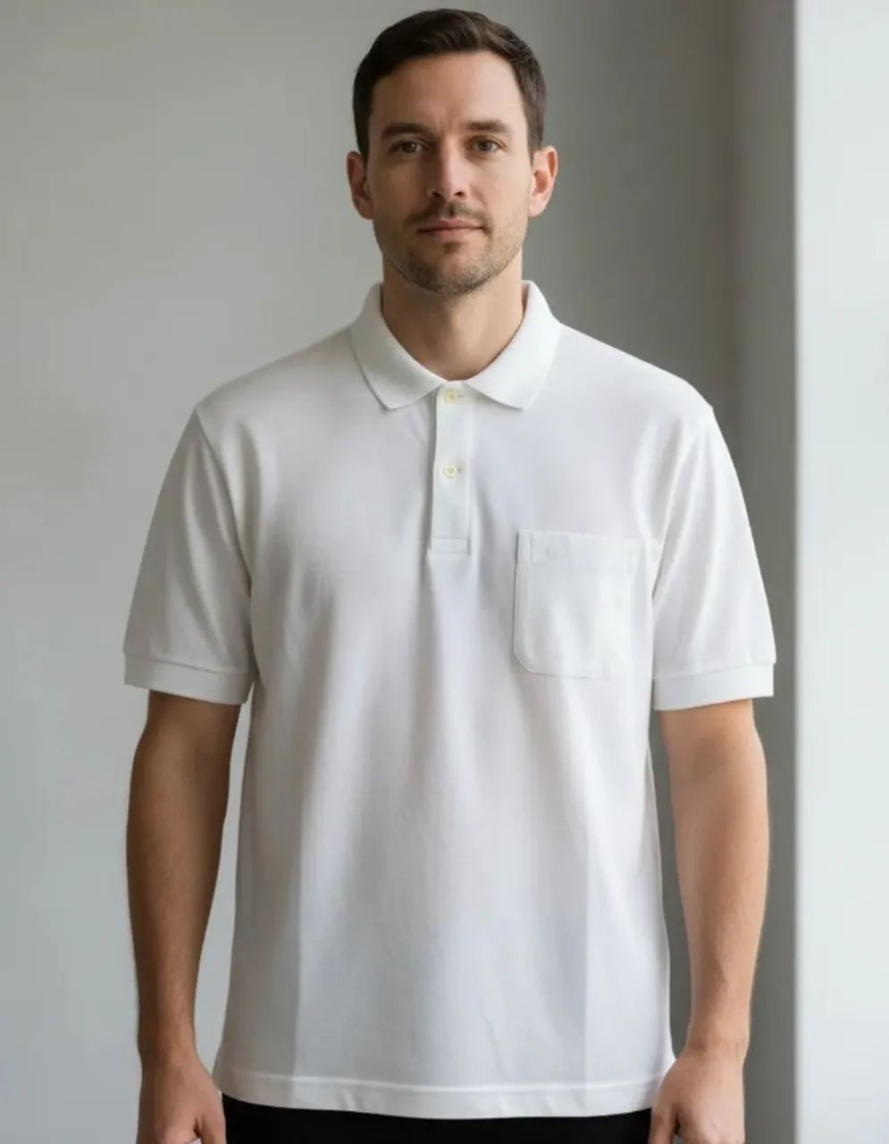 camisa polo masculina branca tamanho m - pool original - Foto 2