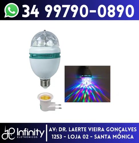 Lâmpada de led colorido giratória