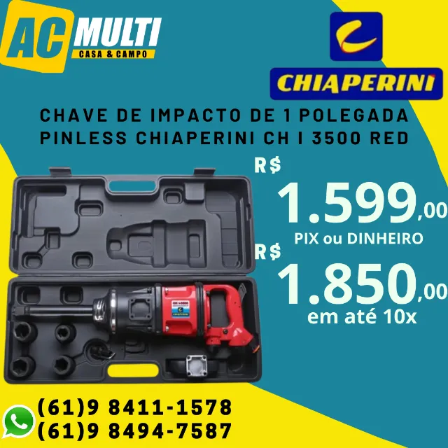 Chave de impacto de 1 polegada pinless - Chiaperini CH I-3500 RED