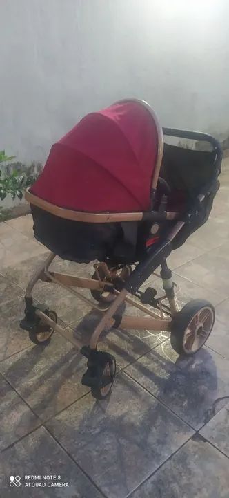 Carrinho de Bebê Luxo Dourado - Foto 3