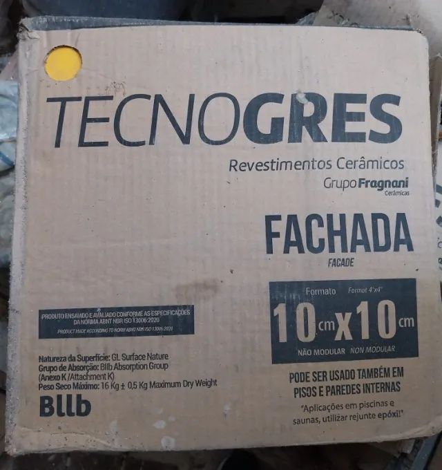 Cerâmica Tipo A 10x10cm Brilhante BR10090 Uso Interno e Externo Tecnogres (Ler descrição)
