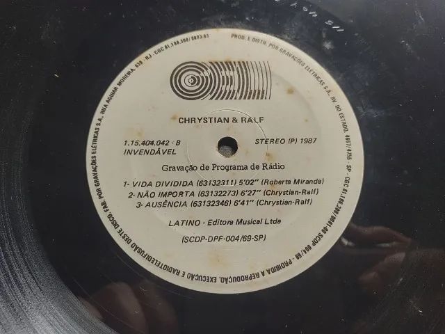 Chrystian e Ralf Lp Vinil Promo Programa de Rádio Autografado 1987 - Foto 5