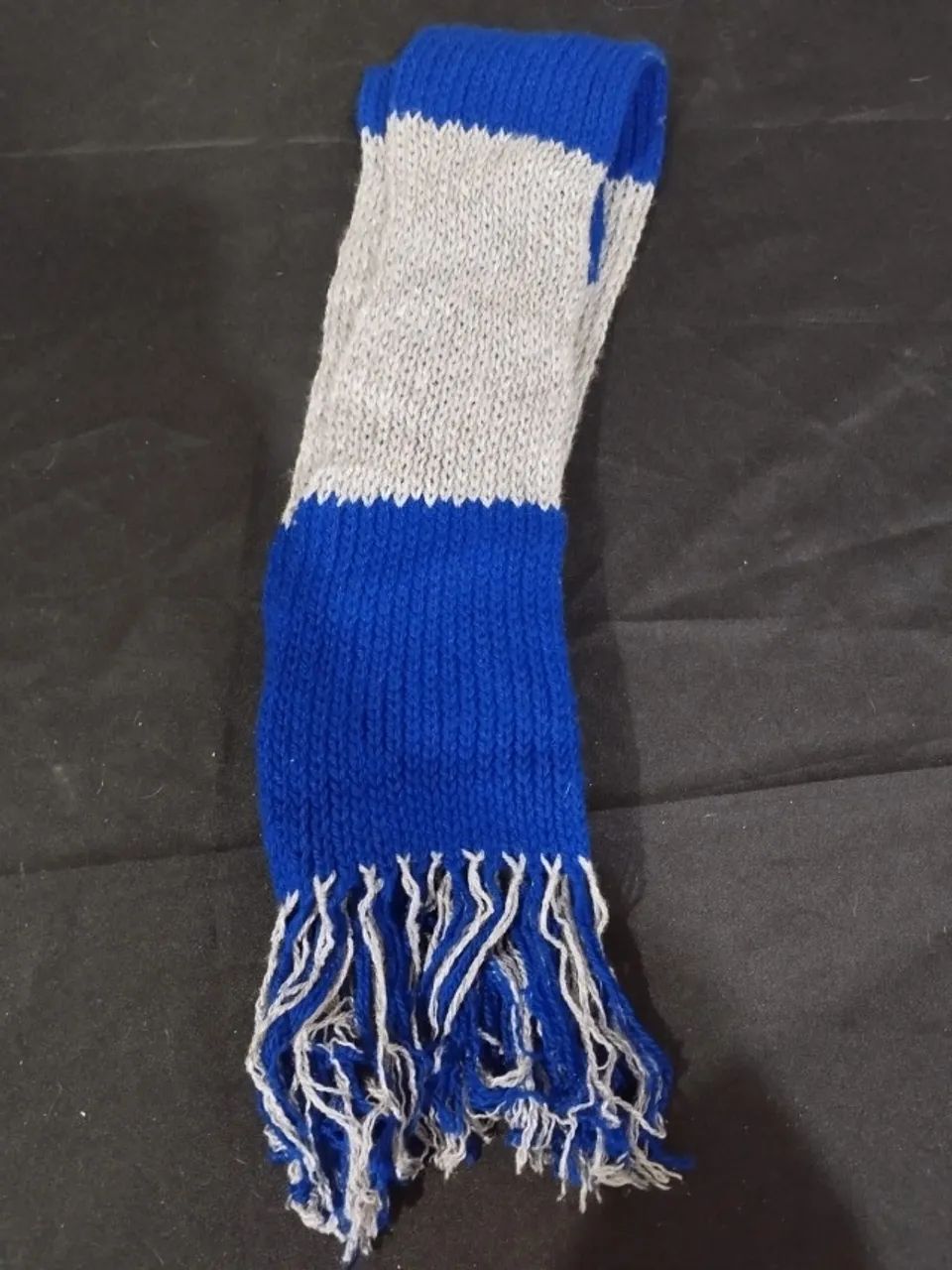 Cachecol Bicolor Azul e Cinza