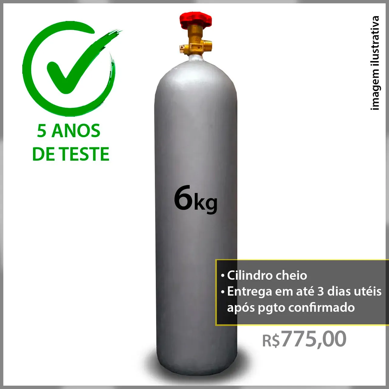 Cilindro de Gás CO2 6kg - Impecável 