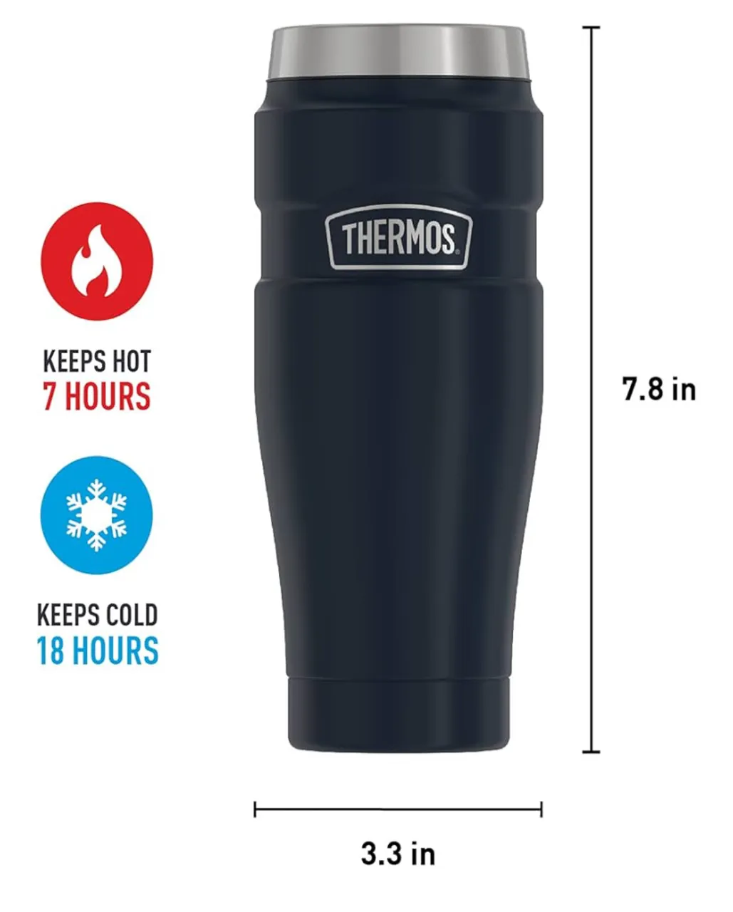 Copo Térmico Thermos - Mantém quente por 7h e frio por 18h