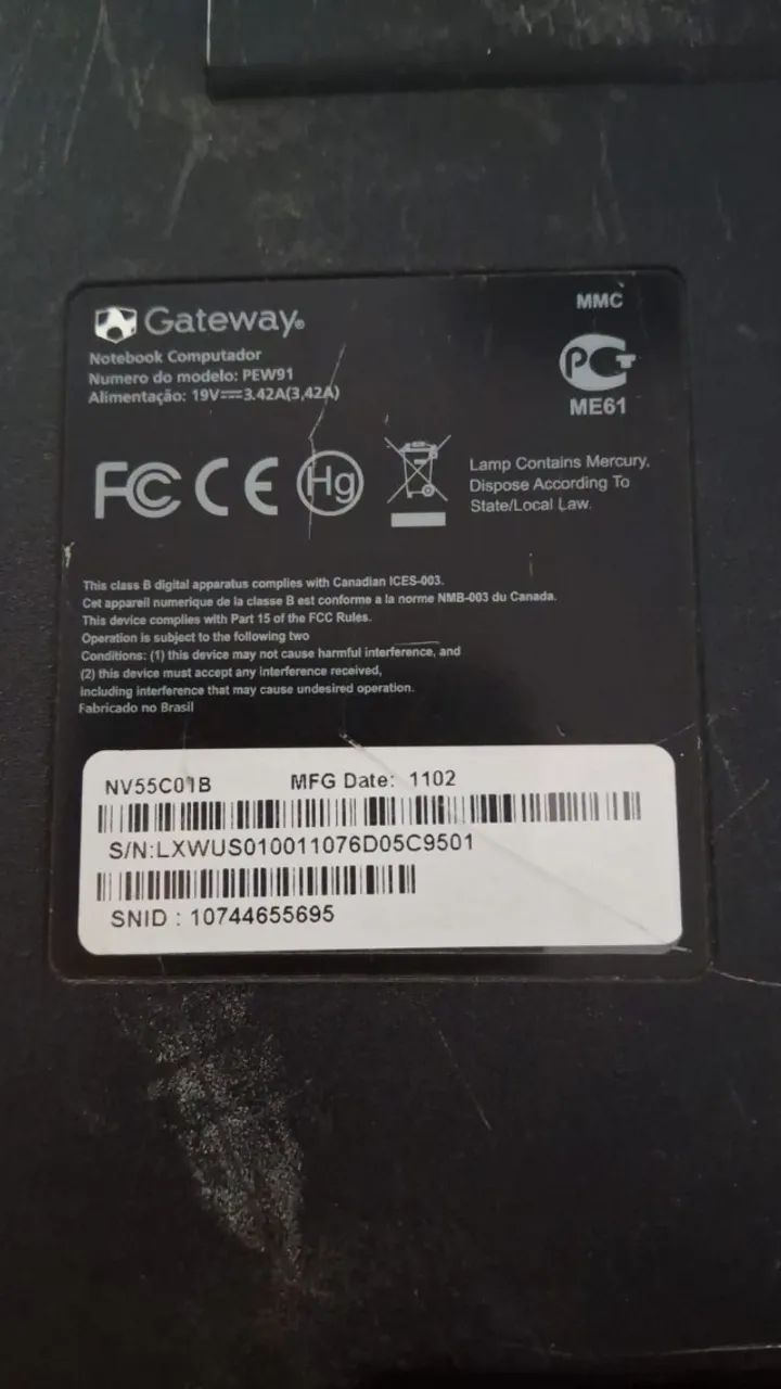 Carcaça Notebook Gateway NV55C01B - Foto 2