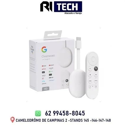 Google Chromecast 4 HD Controle De Voz ORIGINAL LACRADO