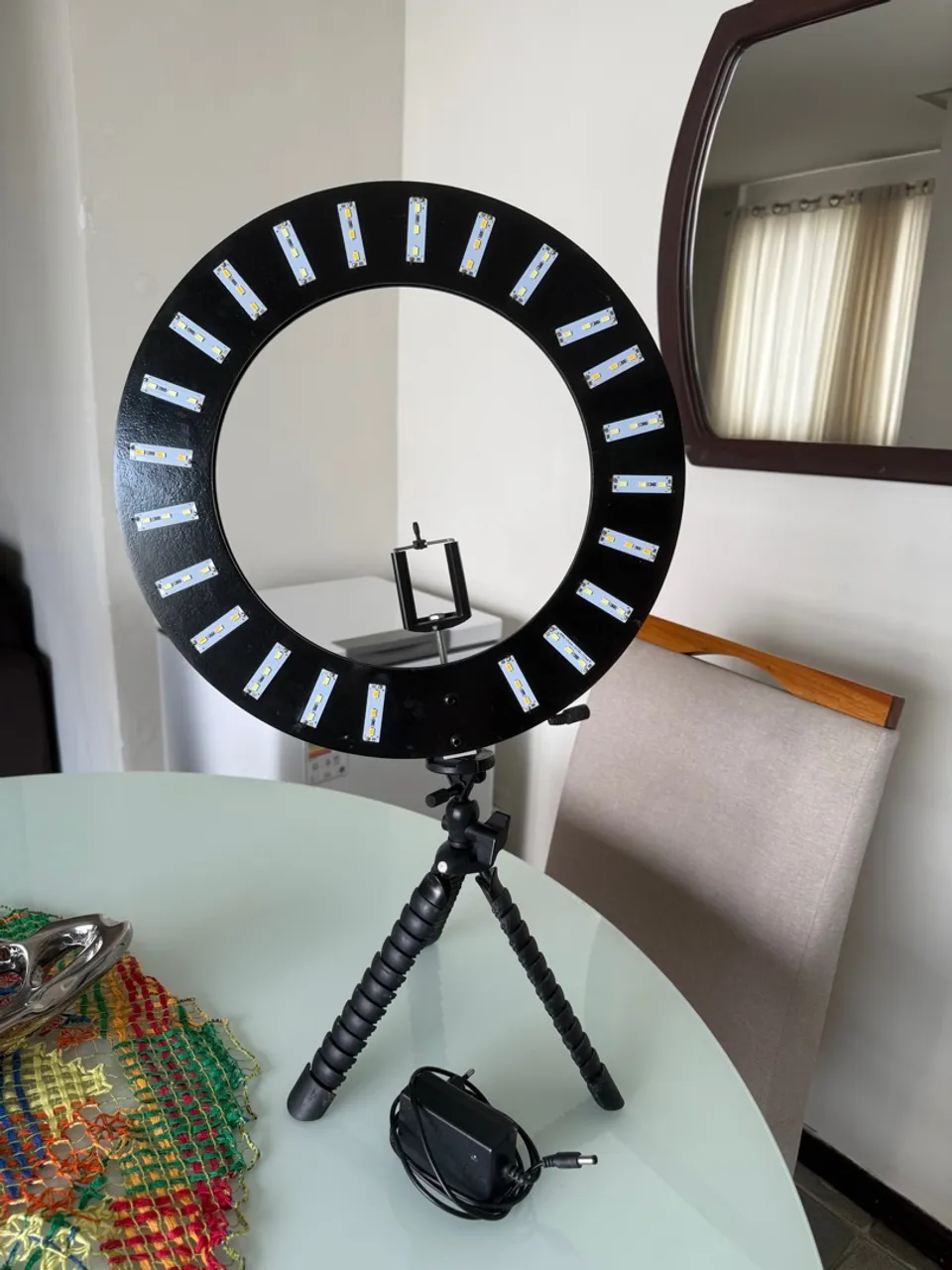 Ring Light Profissional com Tripé e Suporte para Celular