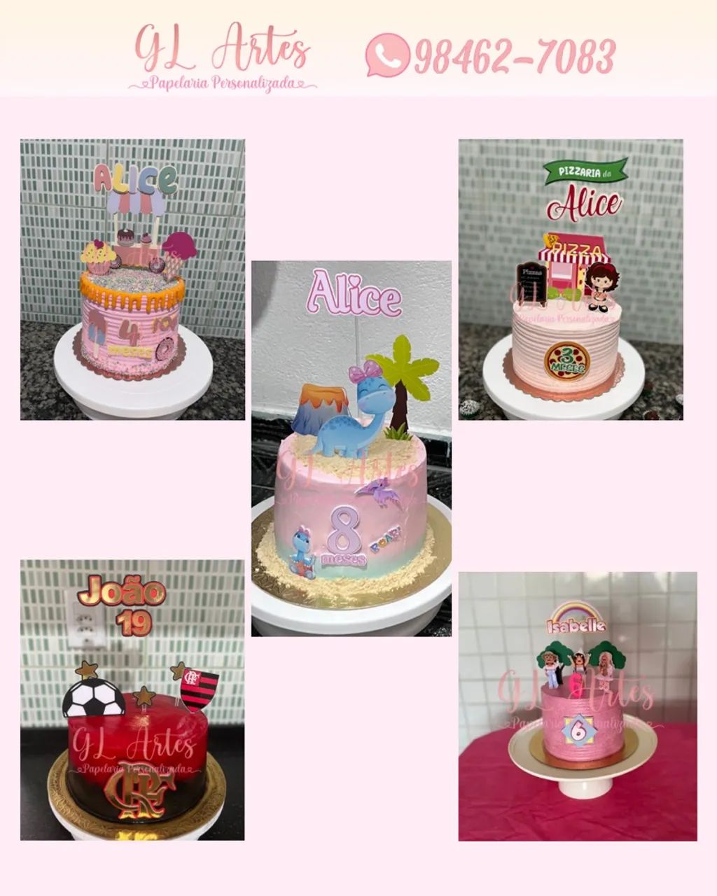 Deixe seu bolo inesquecível - Topos Personalizados - Foto 4